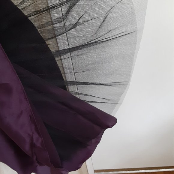 David's Bridal One Shoulder Plum Bridesmaid Dress - Picture 8 of 12